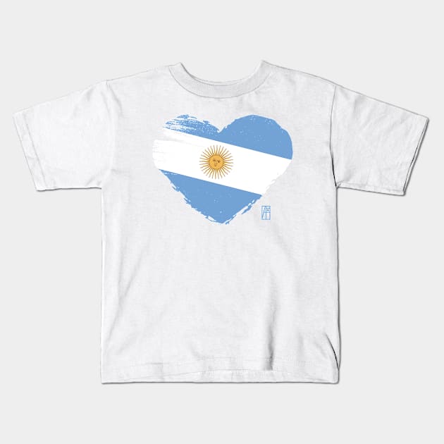 I love my country. I love Argentina. I am a patriot. In my heart, there is always the flag of Argentina. Kids T-Shirt by ArtProjectShop